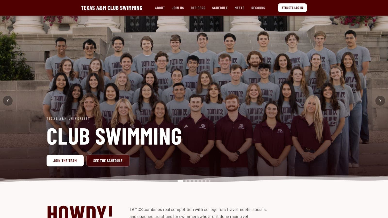 Texas A&M Club Swimming desktop screenshot